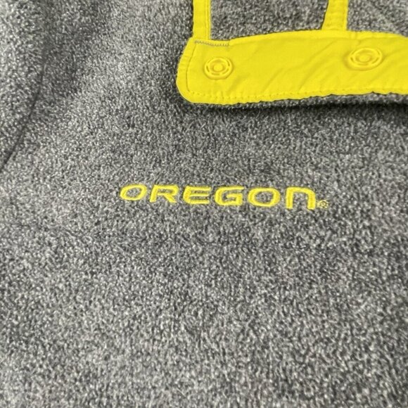 Oregon Ducks Columbia PFG 1/4 Snap Pullover Sweater Men‘s L Gray Fleece - Picture 9 of 10